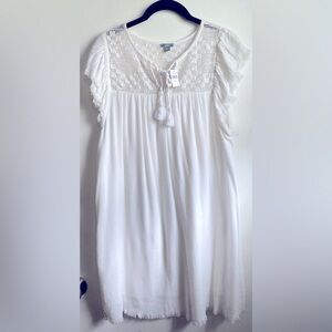 AERIE Pool to Party Cotton Cover Up Ivory  NWT